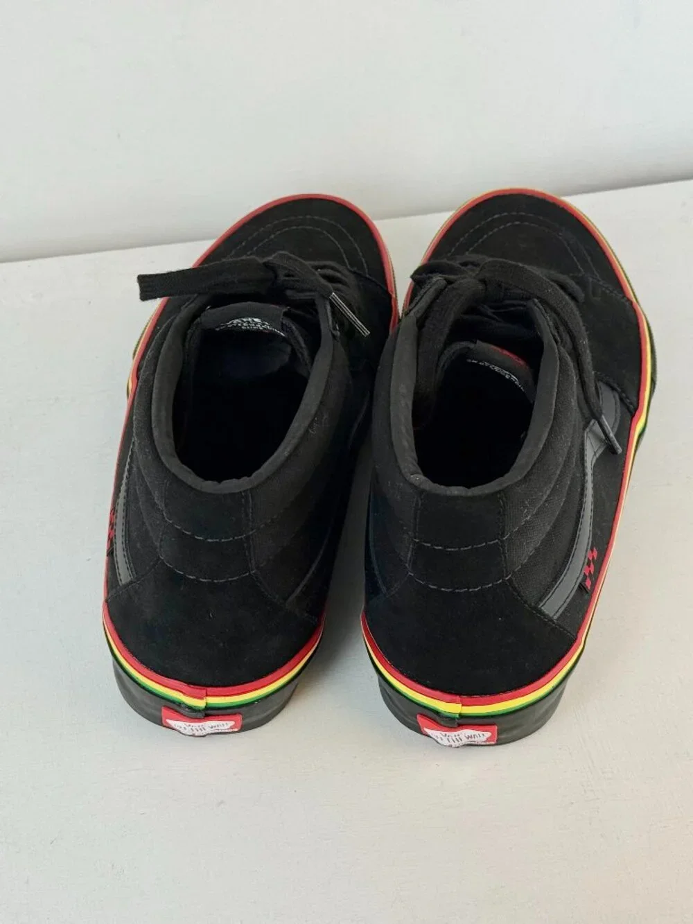 Men's 13 - VANS Skate Grosso Mid-Rasta Black Suede/Canvas Sneaker -721454 - Picture 7 of 9